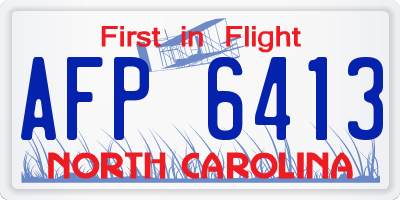 NC license plate AFP6413