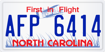 NC license plate AFP6414