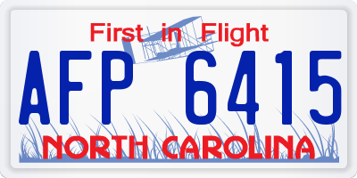 NC license plate AFP6415