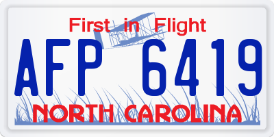 NC license plate AFP6419