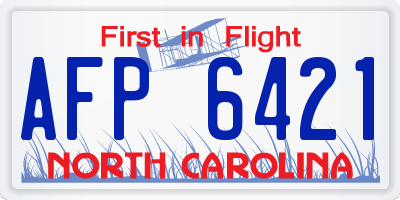 NC license plate AFP6421