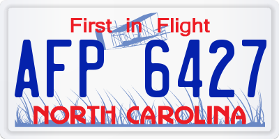 NC license plate AFP6427