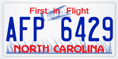 NC license plate AFP6429