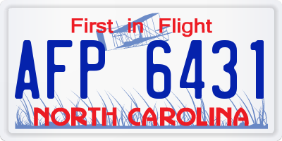 NC license plate AFP6431