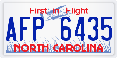 NC license plate AFP6435