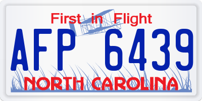 NC license plate AFP6439