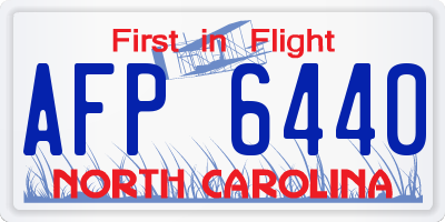 NC license plate AFP6440