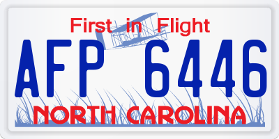 NC license plate AFP6446
