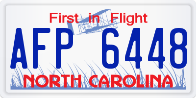 NC license plate AFP6448