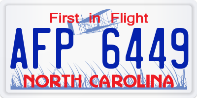 NC license plate AFP6449
