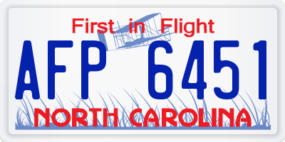 NC license plate AFP6451