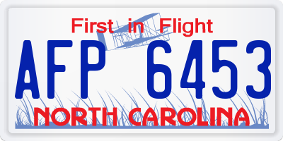 NC license plate AFP6453