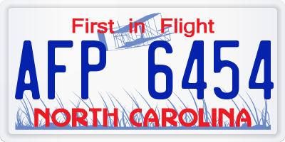 NC license plate AFP6454