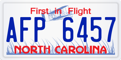 NC license plate AFP6457