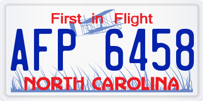 NC license plate AFP6458