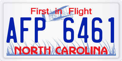NC license plate AFP6461