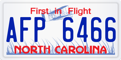 NC license plate AFP6466