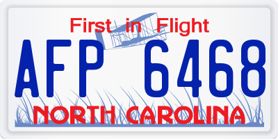 NC license plate AFP6468