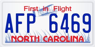 NC license plate AFP6469