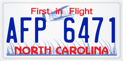 NC license plate AFP6471