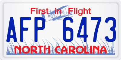 NC license plate AFP6473