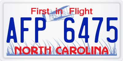 NC license plate AFP6475