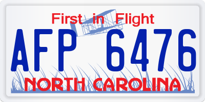 NC license plate AFP6476
