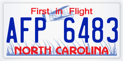 NC license plate AFP6483
