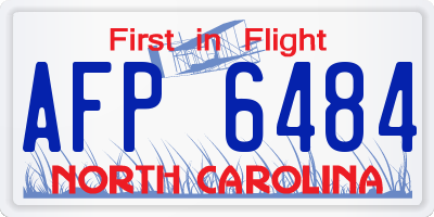 NC license plate AFP6484