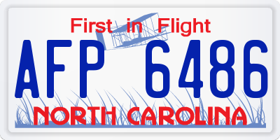 NC license plate AFP6486