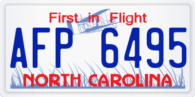 NC license plate AFP6495