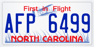 NC license plate AFP6499