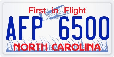 NC license plate AFP6500
