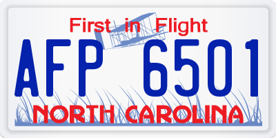 NC license plate AFP6501