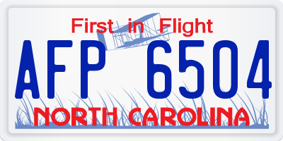 NC license plate AFP6504