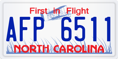 NC license plate AFP6511