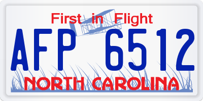 NC license plate AFP6512