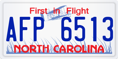NC license plate AFP6513