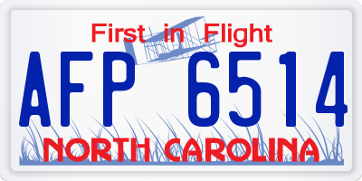 NC license plate AFP6514