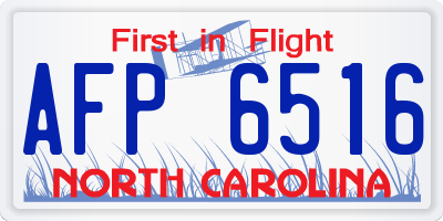 NC license plate AFP6516