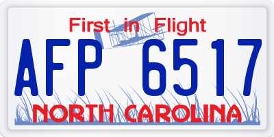 NC license plate AFP6517