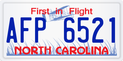 NC license plate AFP6521