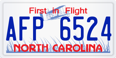 NC license plate AFP6524