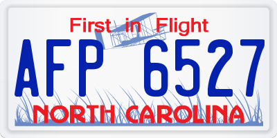 NC license plate AFP6527