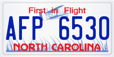NC license plate AFP6530
