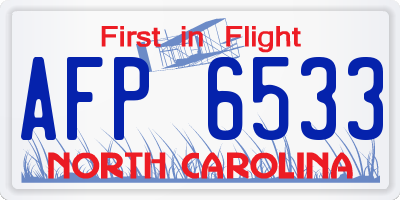 NC license plate AFP6533