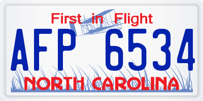 NC license plate AFP6534
