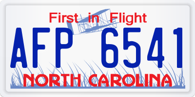 NC license plate AFP6541