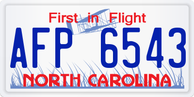 NC license plate AFP6543