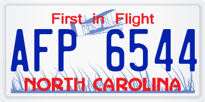NC license plate AFP6544